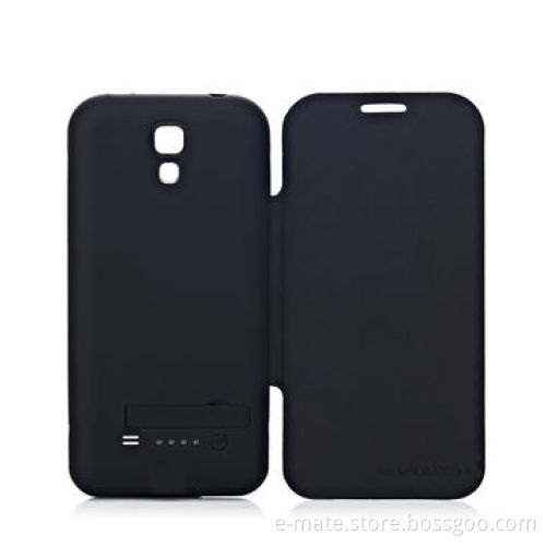 High-end Rubber Painted Power Case for Samsung Galaxy S4, with Leather Cover and KickstandNew